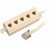 Steren 4-Conductor 5-Outlet Modular Extension - Ivory