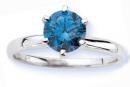 1/2 Ct Blue Genuine Diamond Engagement Ring 14KT Solid White Gold