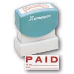 Xstamper(R) One-Color Specialty Stamp, Pre-Inked, "Paid", Jumbo, Red