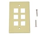 Belkin 6 Position Keystone Plastic Face/wall Plate Unloaded