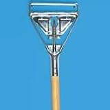 Wet Mop Handle, #63, Steel Head, Quick Release Bar, Wood Handle UNS605