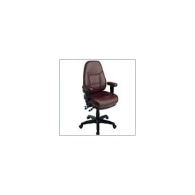 Office Star Ergonomic High Back Leather Desk Chair In Black Finish