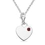 0.12 Cts Garnet Solitaire Multi-Purpose Heart Charm Pendant in Silver