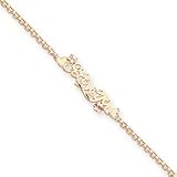 14k Two-Tone I Love You Bracelet - 7 Inch