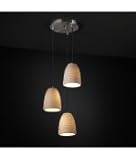 IMAGE OF Justice Design Group POR-8818-18-PLET-NCKL Limoges 3 Light Mini Pendant in Brushed Nickel with Pleated glass