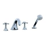 Cifial 244.645.625 Polished Chrome Brookhaven Double Handle Roman Tub Trim with Metal Lever Handles and Handshower from the Brookhaven Series 244.645.625