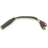HOSA STEREO 1/4 PHONE (F) - TWO RCA (M)  (1-TIP AND 1-RING), 6 in.