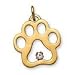 14k Puppy Paws Charm with a .07ct Diamond April Gemstone