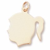 Rembrandt Charms, Medium Girl Head Silhouette Charm, 14K Yellow Gold, Engravable On Sale