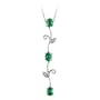 Emerald and Diamond Fashion Pendant in 14K White Gold