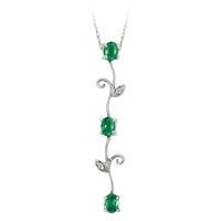 14kt. White Gold, Natural Emerald Pendant by Emerald
