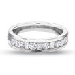 ZALES Round and Baguette Diamond Channel Band in 14K White Gold 1/4 CT. T.W. sngl row multi stone