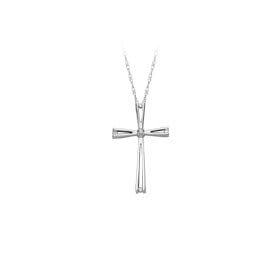 10kt. White Gold, 1 20 ct. tw. Diamond Cross Pendant by 