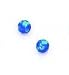 14k Yellow 4 mm Round Dark Blue Opal Earrings