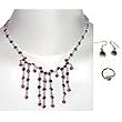Necklace Earring Ring Set Sterling Silver Garnet Jewelry