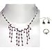 Necklace Earring Ring Set Sterling Silver Garnet Jewelry