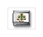 Cross Green Classic CZ, Italian Charm by Nomination Charms