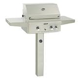 AOG 24 Inch Natural Gas Grill W/ Rotis On In-Ground Post (converts To Propane)