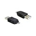 DeLOCK Adapter USB micro-A male to USB2.0 A-male, macho/hembra, USB micro-A, USB 2.0 A, Negro