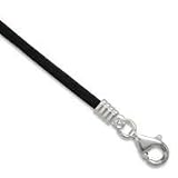 Black Satin Cord with .925 Silver Clasp- 16 + 2 IN