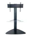 Flat Panel Tv Floor Stand with 1 Clear Glass Shelf - Black