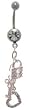 Lock & Key & Heart Belly Button Ring Dangle