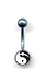Green Titanium Novelty Navel Bar with Ying Yang 14 guage by 1/2