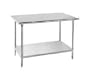 Advance Tabco 14-Gauge Stainless Steel Top - Flat Top w/ Undershelf - Model SS-363