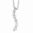 14k White Gold & Diamond Journey Pendant Necklace- 18" (1.00ctw)