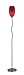 Floor Lamp with Red Crackled Glass Shade - Calix