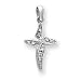 14k White Gold Diamond Cross Pendant