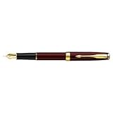Parker Sonnet Lacquer Fine Point Fountain Pen with Golden Trim, Red (1743593)