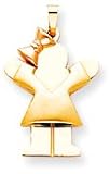 Girl With Bow Charm, Yellow/Pink Gold