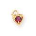 14k July Birthstone Heart Charm