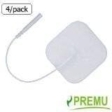 20 Electrode Pads 2"X 2" square White Foam, Re-Usable, Self-Adhering, with Premium Tyco Gel, 5 Sealed Foil Packages of 4/pack (COMES WITH Electro-Care Reference Guide)