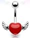 Body Accentz® Belly Button 316L Surgical Steel Navel Ring Heart Angel wings Body Jewelry 14g