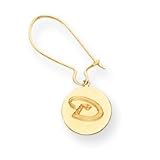14K Arizona Diamond Backs Round Disc D Logo Kidney Wire Earrings