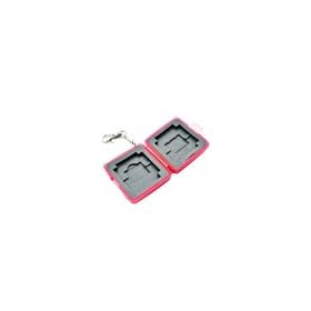 Mini Memory Card Hard Carrying Case with Keychain (Hot Pink) for Canon camcorder