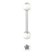 Stainless Steel with Clear Flower Dot UV Barbell Sold as a Pair