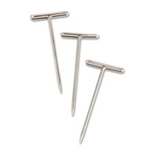 Quality Product By Business Source - T-Pins 9/16" Head Width 2" Length 100 Silver