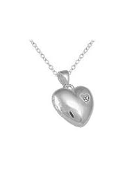 Children Sterling Silver Diamond Heart Locket Necklace (14-16 inches)