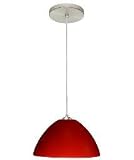 BESA 1ET Tessa Red Satin Nickel Pendant 120v Midi
