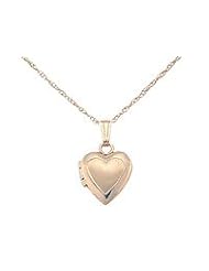 Baby Jewelry: 14K Yellow Gold 13-in Rope Chain Heart Locket Necklace