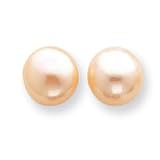 14k 11-12mm Pink Button Cultured Pearl Stud Earrings