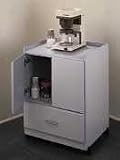 Mobile Deluxe Coffee Bar w/2-Door Cabinet & Drawer, Mahogany