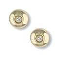 Jewelco London 9 carat Yellow Gold 3pts Fine Diamond rub-over set solitaire Stud earrings