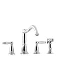 4 Hole Kitchen Faucet with Veggie Spray, Lever Handle
