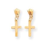 Sardelli - 14kt Gold Polished Dangle Cross Earrings