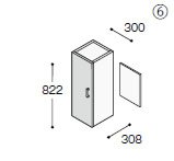 ノーリツ(NORITZ)　洗面化粧台　シャンピーヌ　オプションキャビネット　サイドキャビネット/間口:300mm　サイドミドル　【LSAT-304L(R)】【LSAT304LR】　右勝手　ブラウンウッ