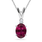 0.02 Cts Diamond & 0.50 Cts Ruby Pendant in 14K 